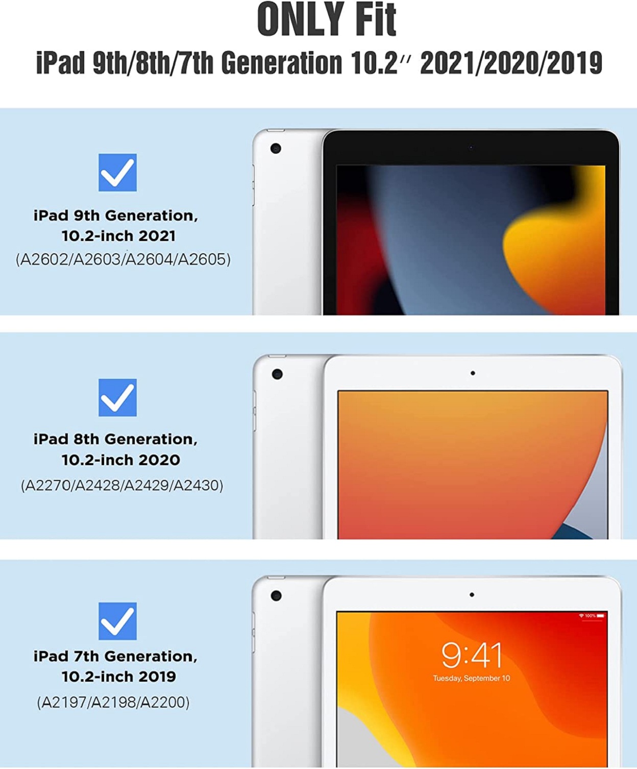 Slim Lightweight Smart Shell Cover with clear hard PC Back Protector for iPad 